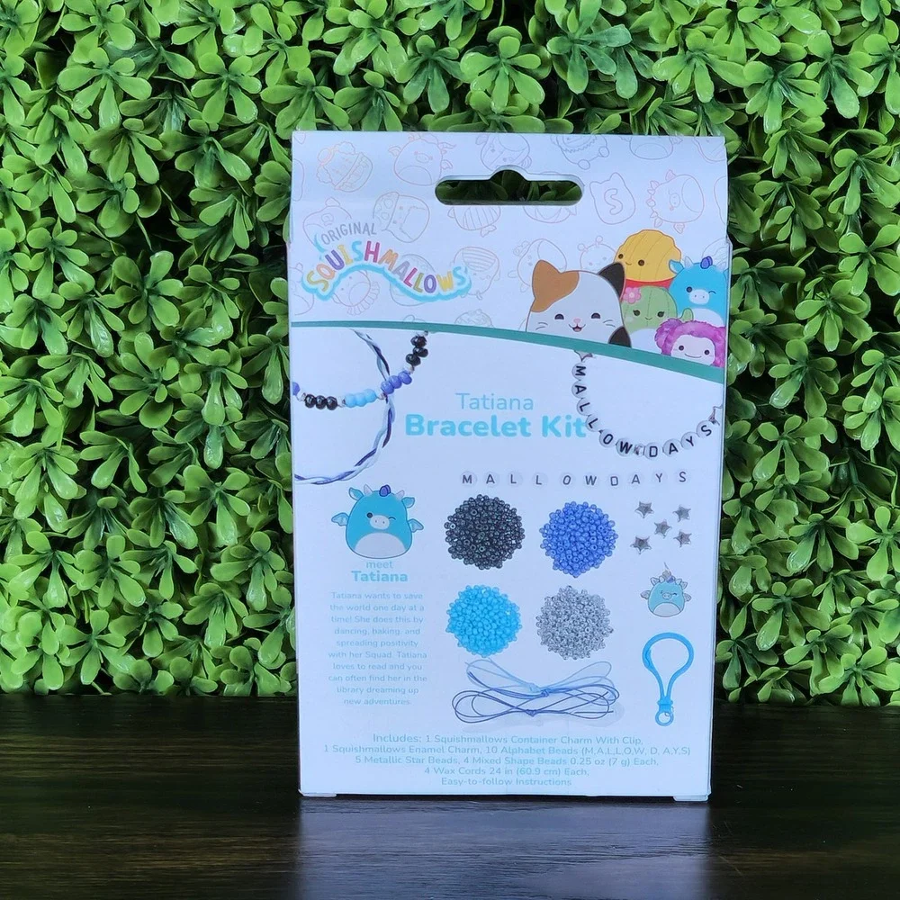 Squishmallows Tatiana Bracelet Kit DIY Jewelry Making Set with Keychain Case NEW